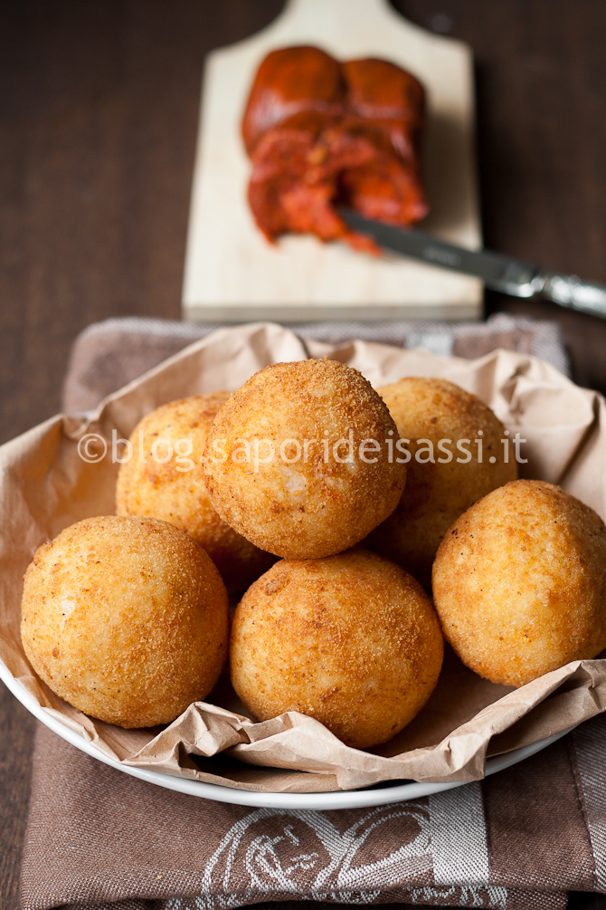 Arancine cuore di Nduja di Spilinga Arancine cuore di Nduja di Spilinga