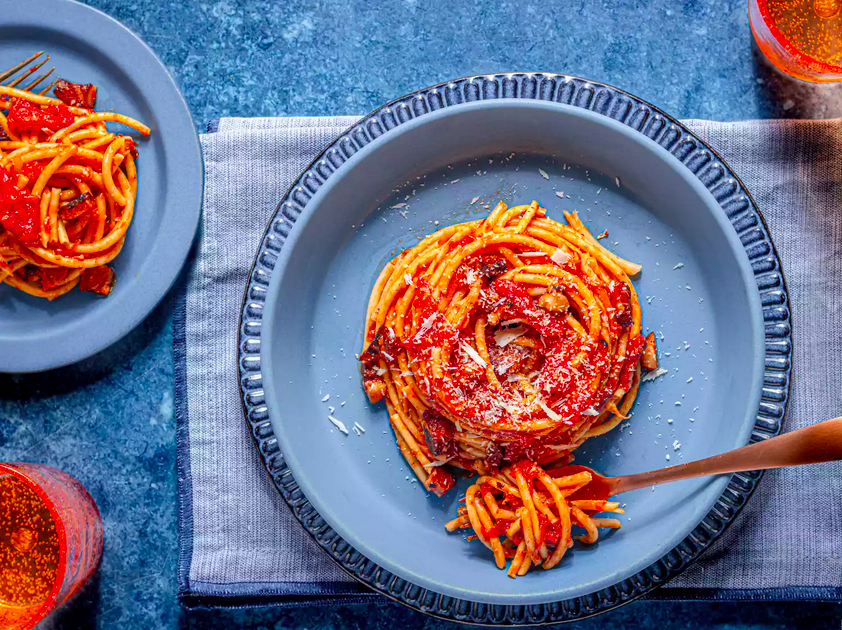 Ricetta dei bucatini all'amatriciana